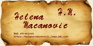Helena Macanović vizit kartica